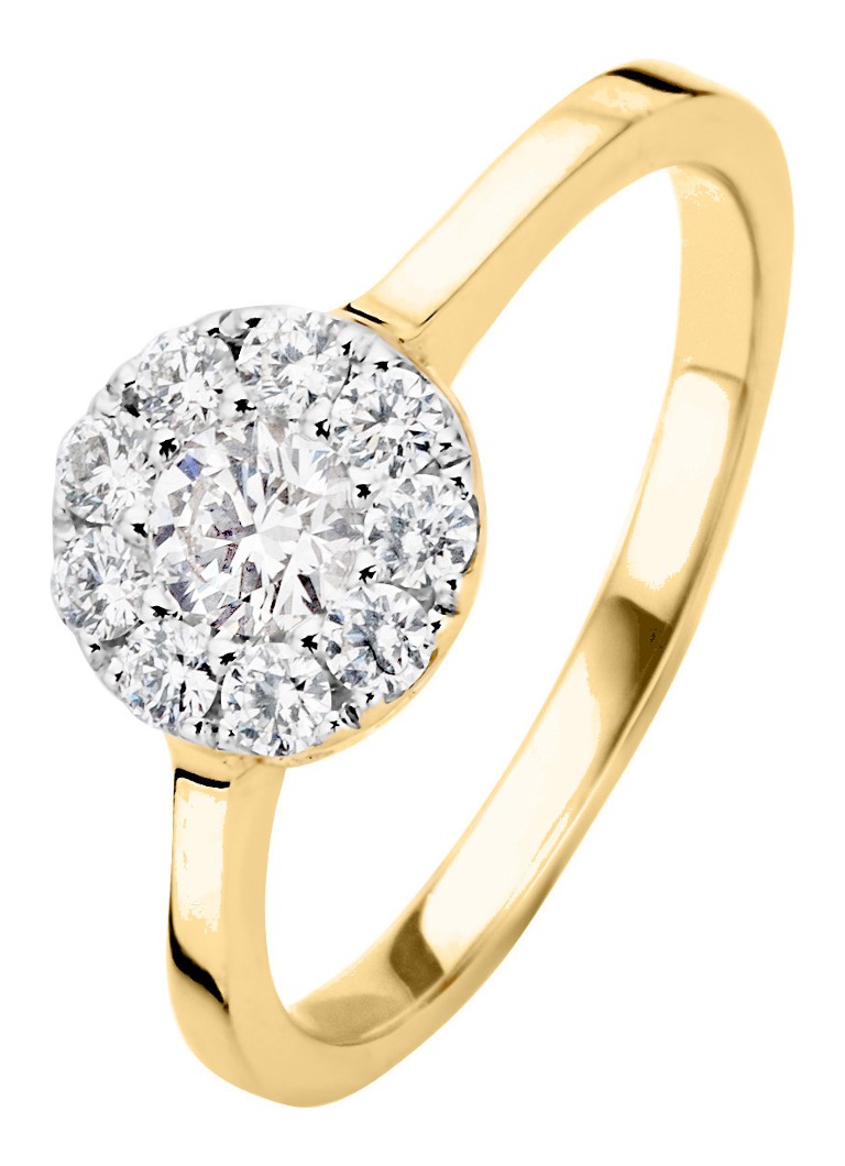Diamond Point Dames Gouden ring 0.42 ct diamant Hearts & Arrows in de kleur Goud