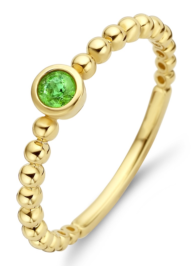 Diamond Point Dames Geelgouden ring 0.11 ct smaragd Ensemble in de kleur Geelgoud