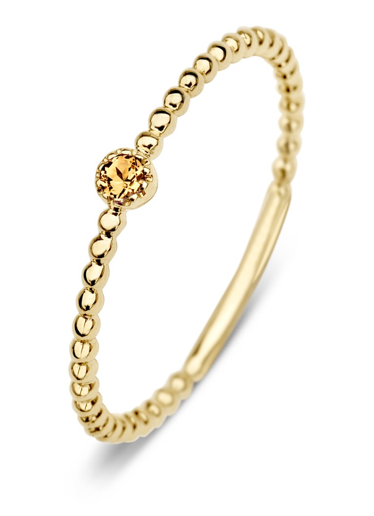 Diamond Point Dames Geelgouden ring 0.04 ct citrien Joy in de kleur Goud