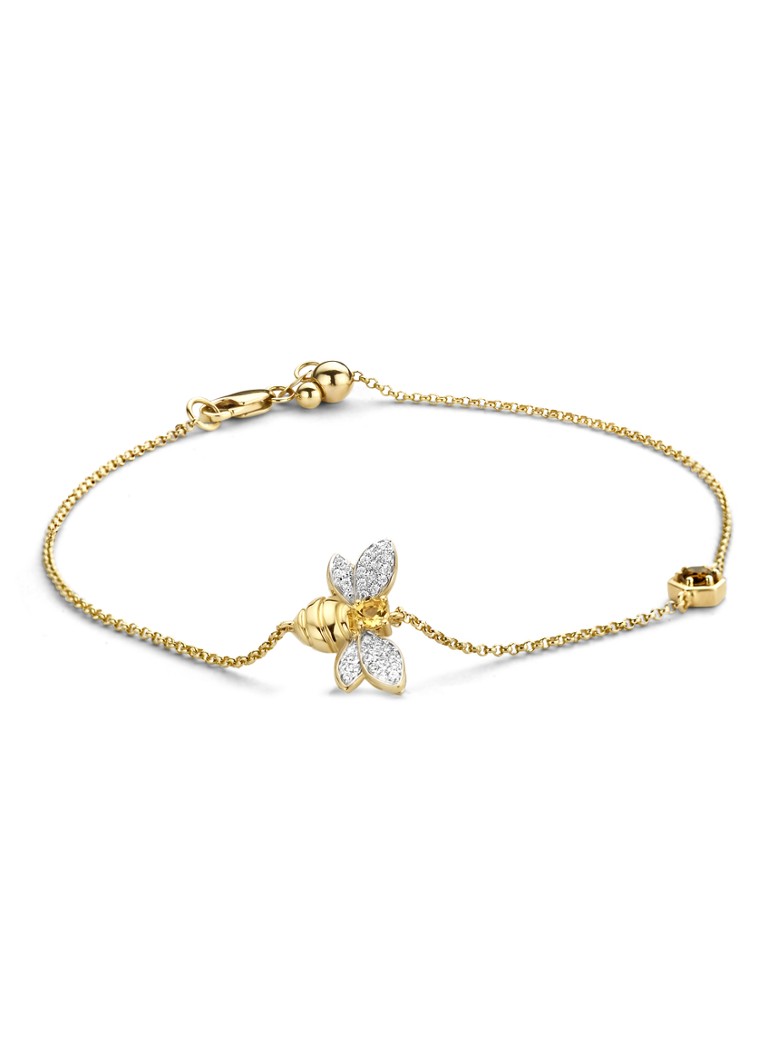 Diamond Point Dames Geelgouden armband 0.10 ct rookkwarts Queen Bee in de kleur Geelgoud