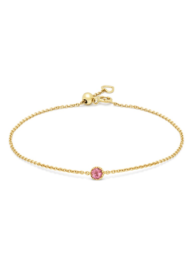Diamond Point Dames Geelgouden armband, 0.12 ct roze toermalijn, Joy in de kleur Geelgoud