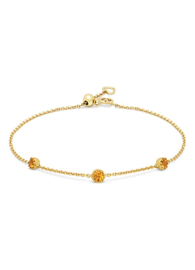 Diamond Point Dames Geelgouden armband, 0.29 ct madeira citrien, Joy in de kleur Geelgoud