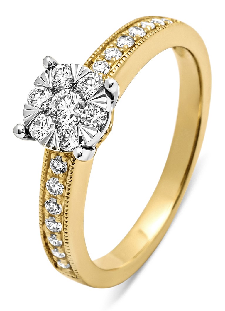 Diamond Point Dames Gouden ring, 0.40 ct diamant, Enchanted in de kleur Geelgoud