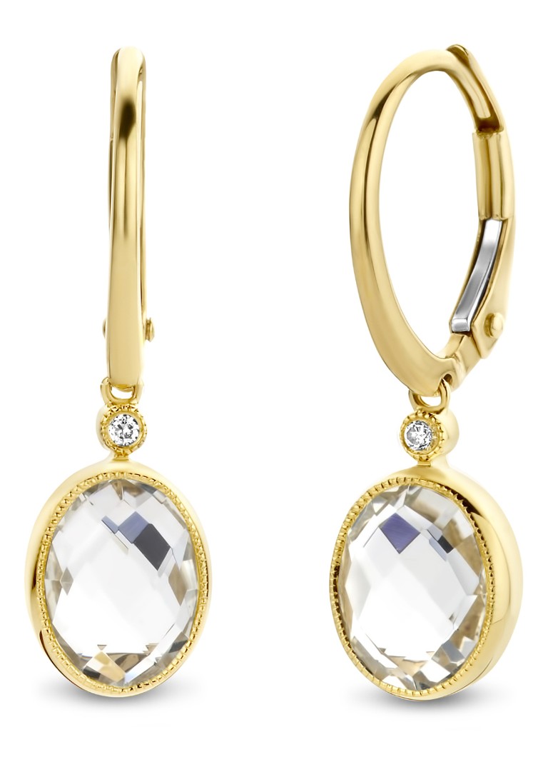 Diamond Point Dames Geelgouden oorsieraden 3.21 ct witte topaas Philosophy in de kleur Geelgoud