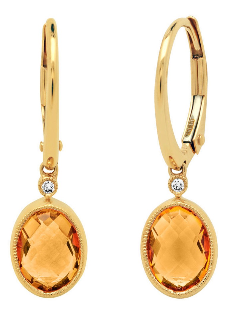 Diamond Point Dames Geelgouden oorsieraden 2.35 ct citrien Philosophy in de kleur Geelgoud