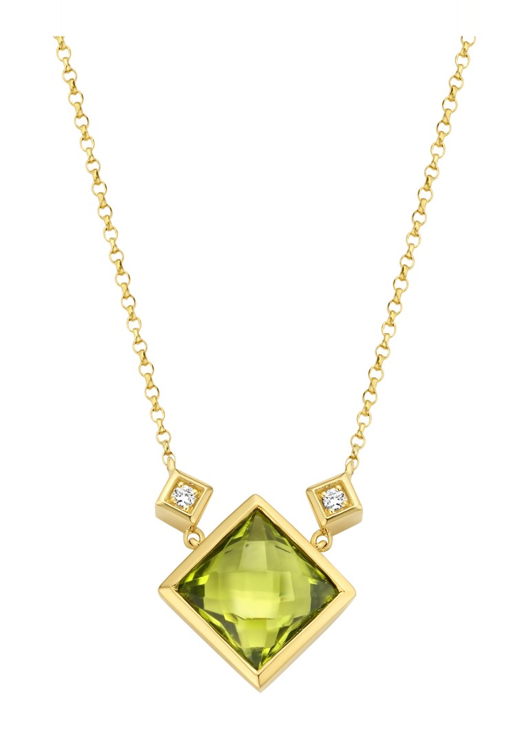 Diamond Point Dames Geelgouden collier 2.10 ct peridoot Philosophy in de kleur Geelgoud