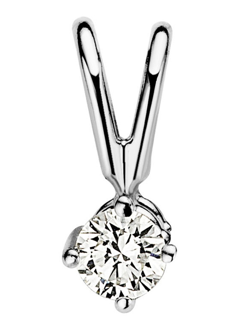 Diamond Point Dames Witgouden solitair groeibriljant hanger, 0.08 ct. 0.08 ct diamant Groeibriljant in de kleur Witgoud