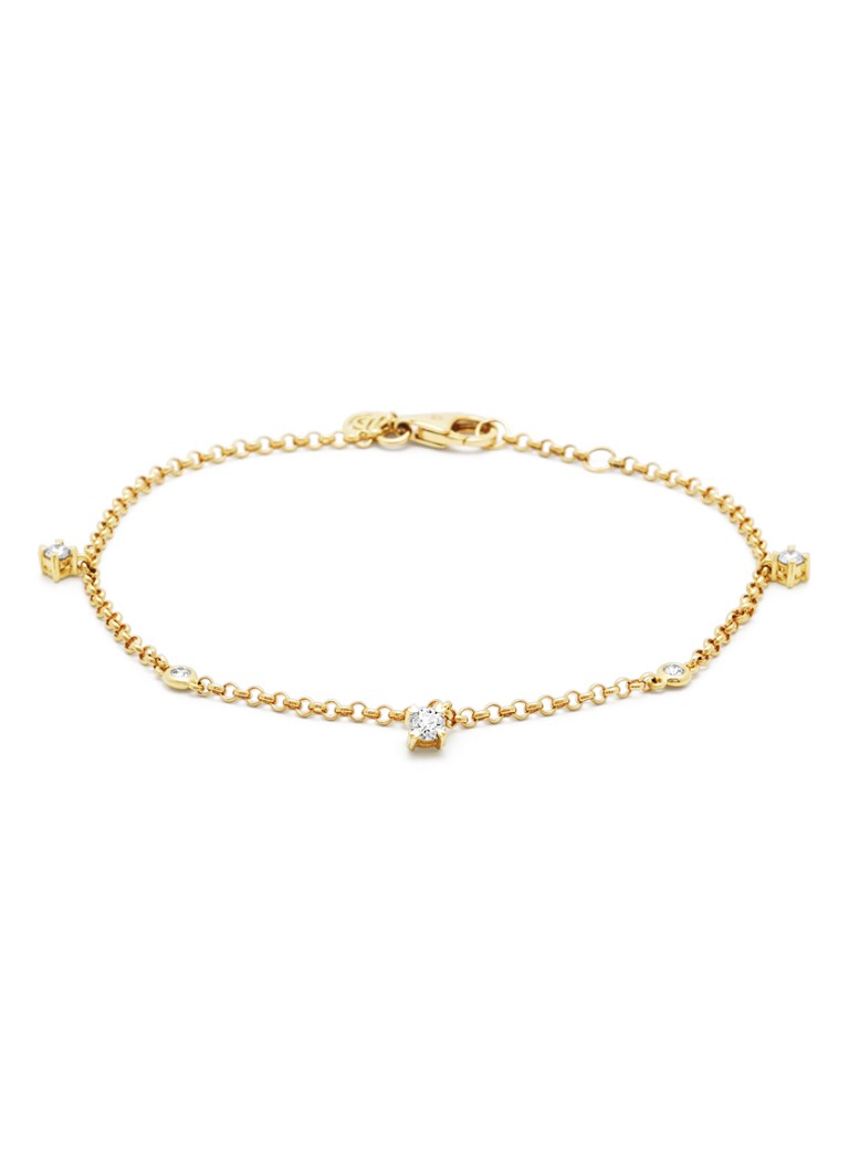 Diamond Point Dames Geelgouden armband, 0.23 ct diamant, Hearts & Arrows in de kleur Geelgoud