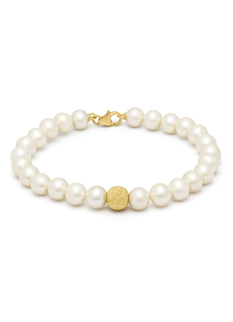 Diamond Point Dames Geelgouden armband Rivièra in de kleur Wit