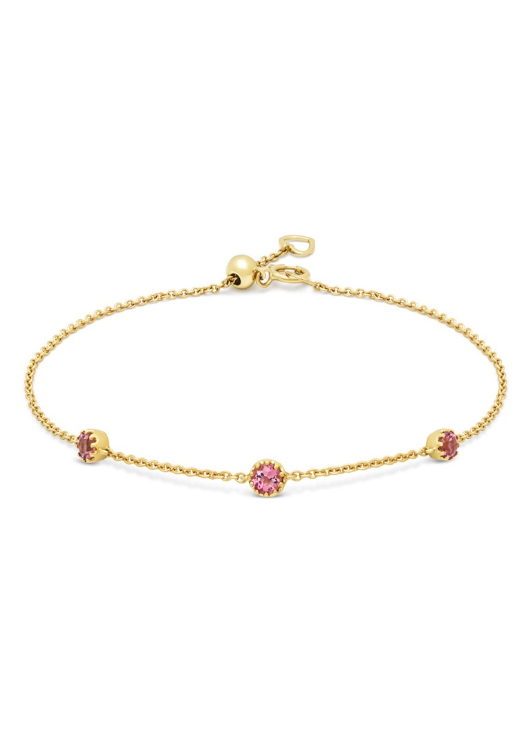 Diamond Point Dames Geelgouden armband, 0.36 ct roze toermalijn, Joy in de kleur Geelgoud