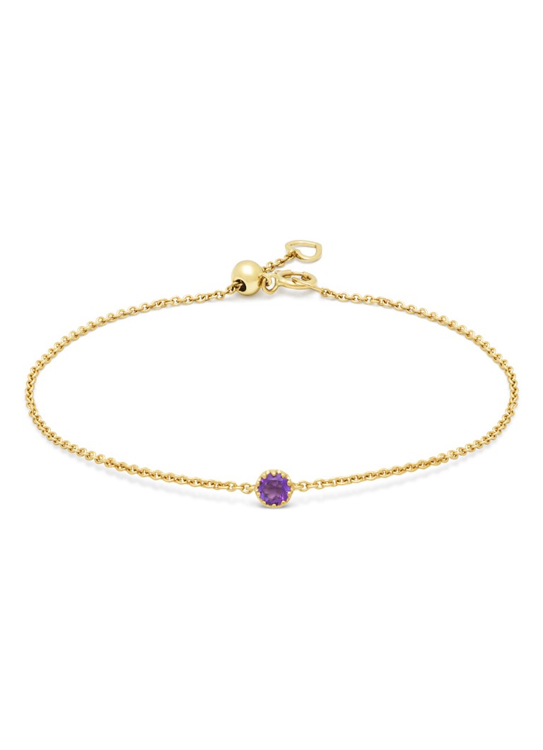 Diamond Point Dames Geelgouden armband, 0.11 ct paarse amethist, Joy in de kleur Geelgoud
