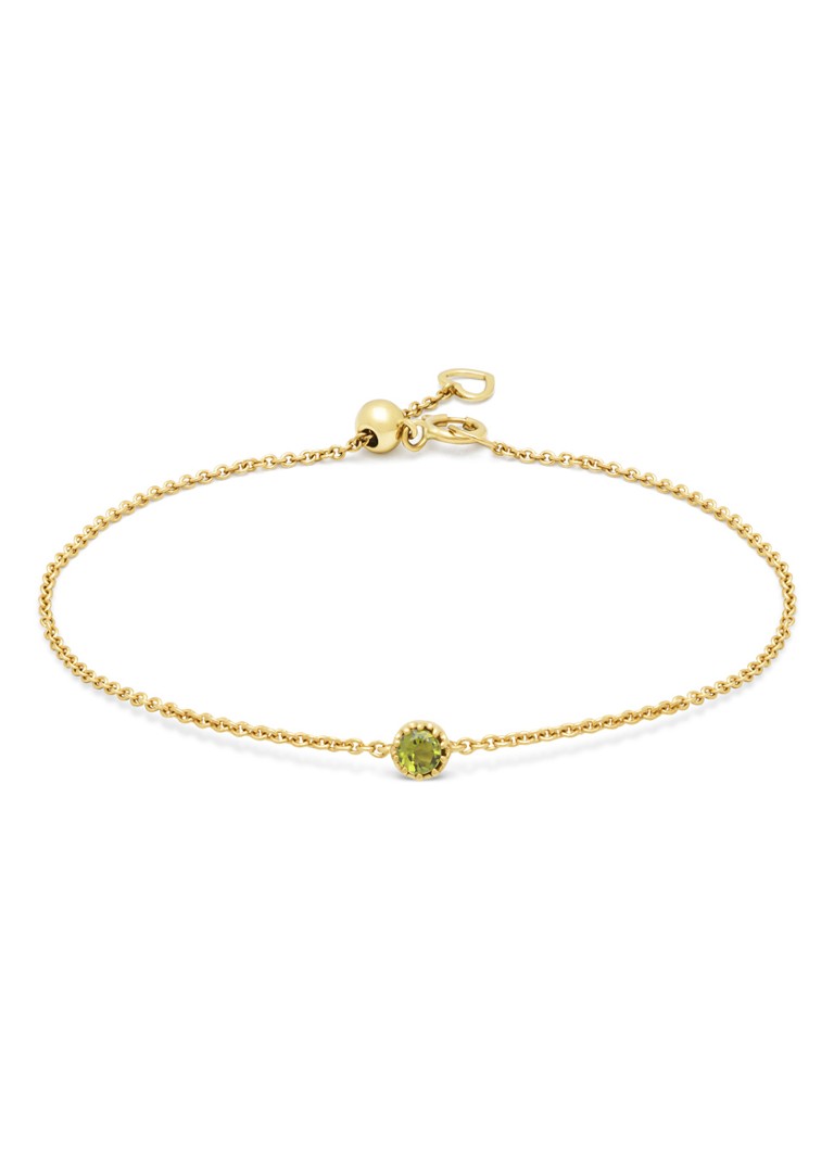 Diamond Point Dames Geelgouden armband, 0.12 ct groene tourmalijn, Joy in de kleur Geelgoud