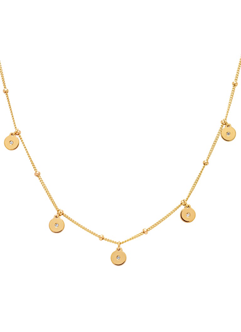 Diamond Point Dames Geelgouden collier met 0.03 ct diamant, Marigold in de kleur Geelgoud