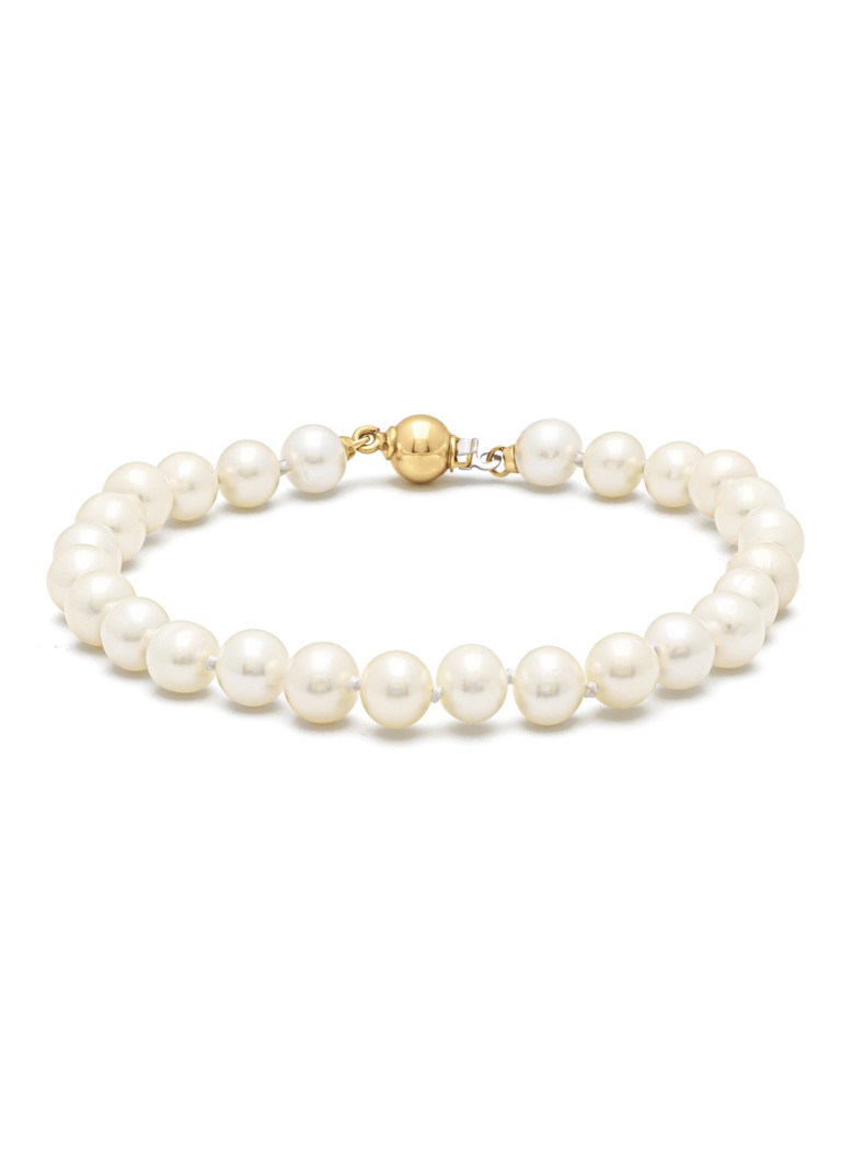 Diamond Point Dames Geelgouden armband Rivièra in de kleur Wit