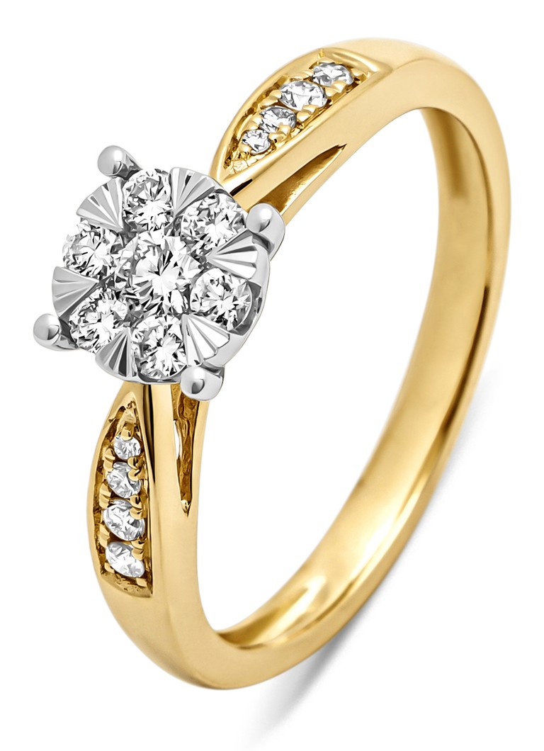 Diamond Point Dames Gouden ring, 0.35 ct diamant, Enchanted in de kleur Geelgoud