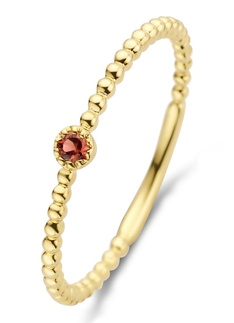 Diamond Point Dames Geelgouden ring 0.05 ct granaat Joy in de kleur Geelgoud