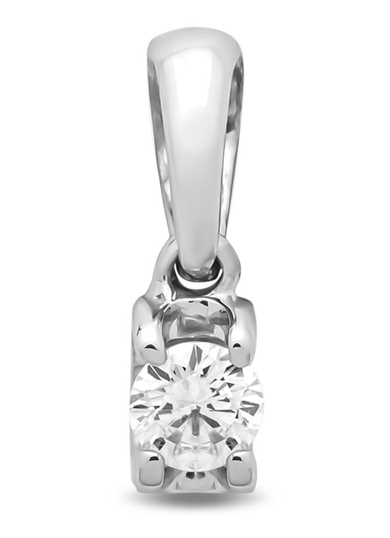 Diamond Point Dames Witgouden solitair hanger, 0.08 ct diamant, Groeibriljant in de kleur Witgoud