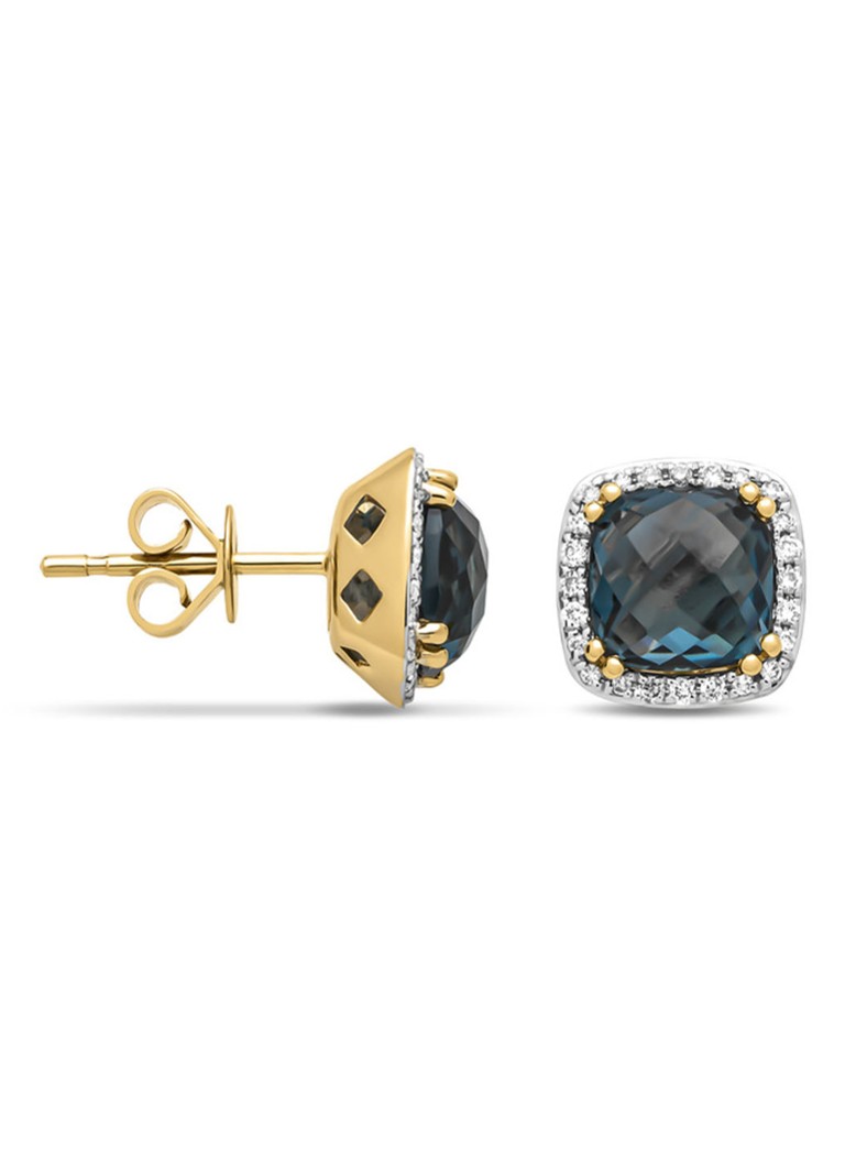 Diamond Point Dames Geelgouden oorsieraden, 4.50 ct london topaas, Fiësta in de kleur Geelgoud
