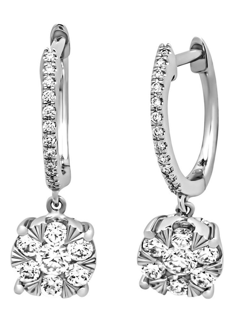 Diamond Point Dames Witgouden oorsieraden, 0.64 ct diamant, Enchanted in de kleur Witgoud