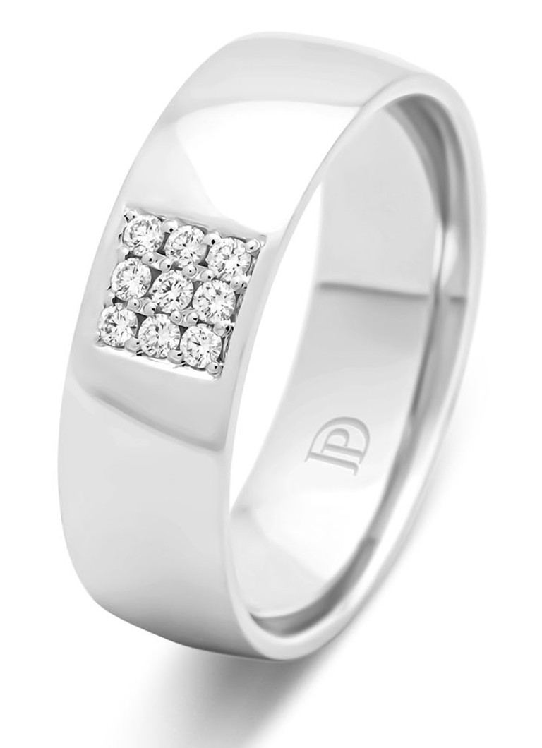Diamond Point Dames Witgouden ring, 0.09 ct diamant, Wedding in de kleur Witgoud