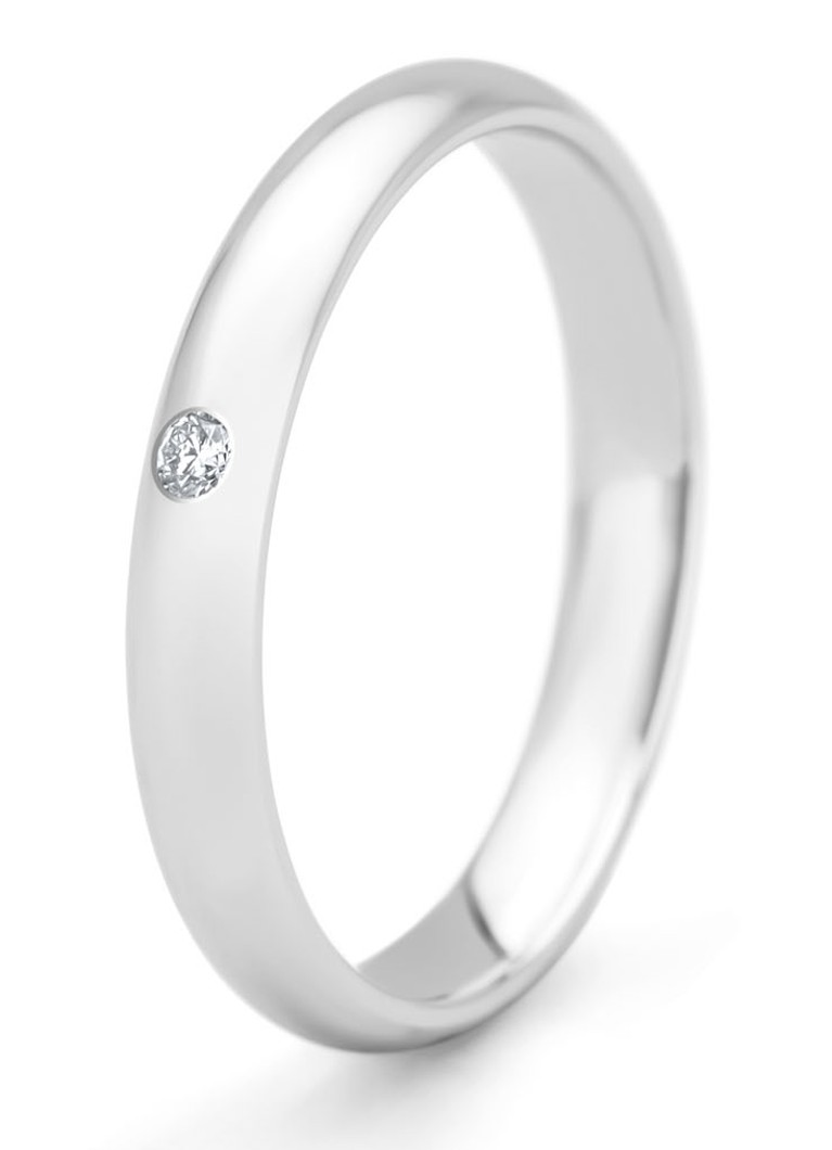 Diamond Point Dames Witgouden ring, 0.02 ct diamant, Wedding in de kleur Witgoud