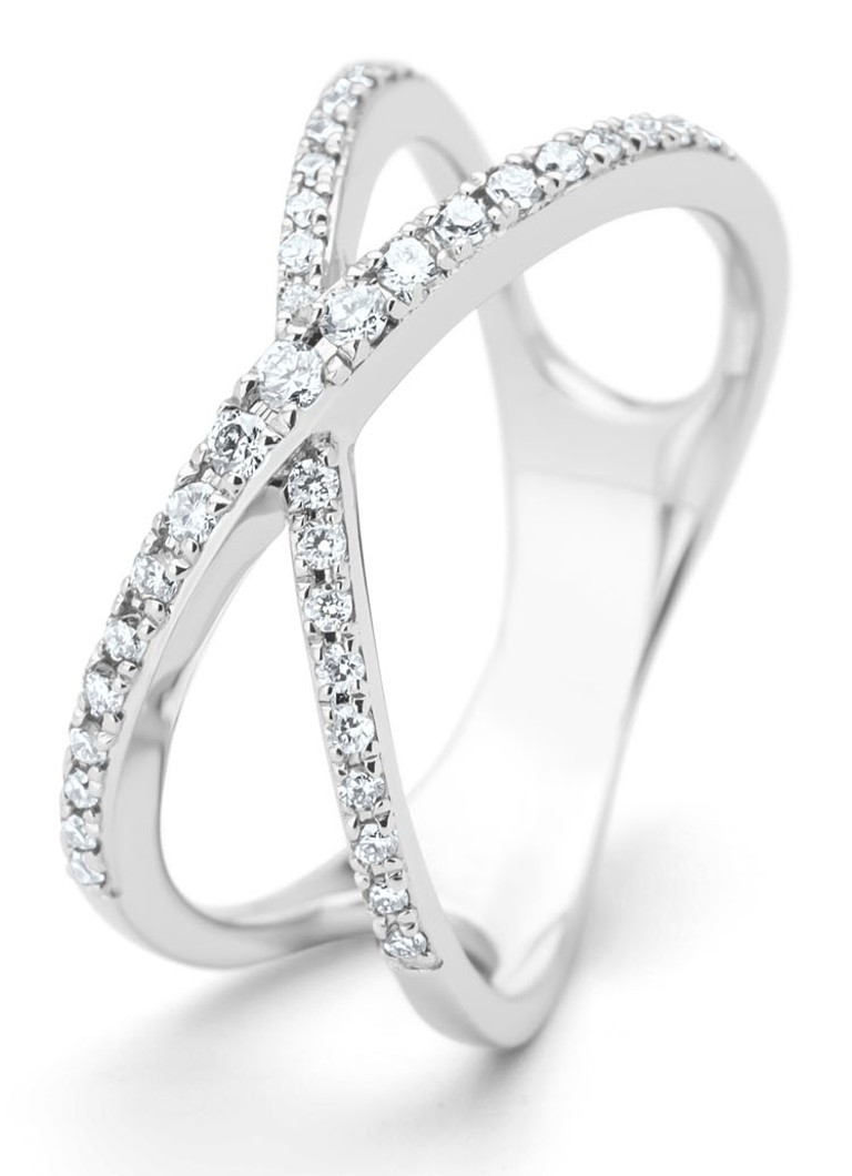Diamond Point Dames Witgouden ring, 0.25 ct diamant, Like a star in de kleur Witgoud