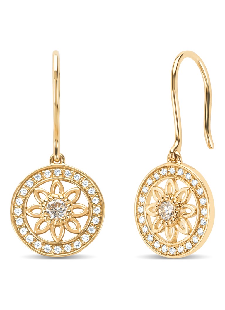 Diamond Point Dames Geelgouden oorsieraden, 0.24 ct diamant, Birthstones in de kleur Geelgoud