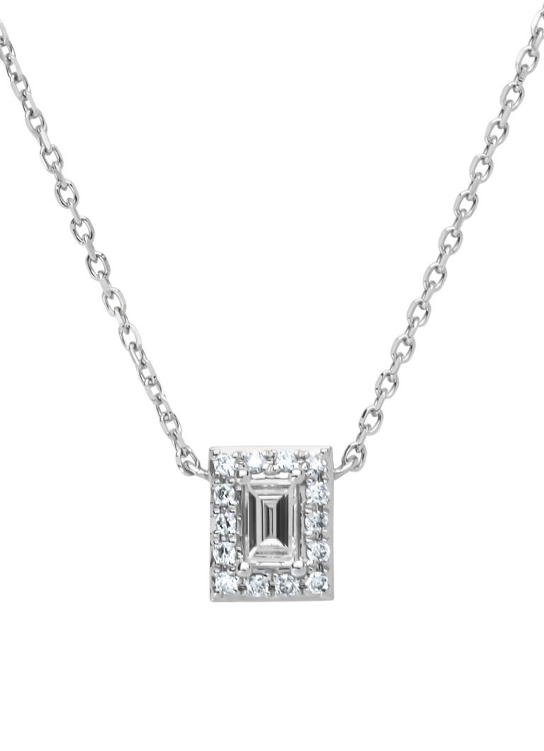 Diamond Point Dames Witgouden collier, 0.15 ct diamant, Petite Romance in de kleur Witgoud