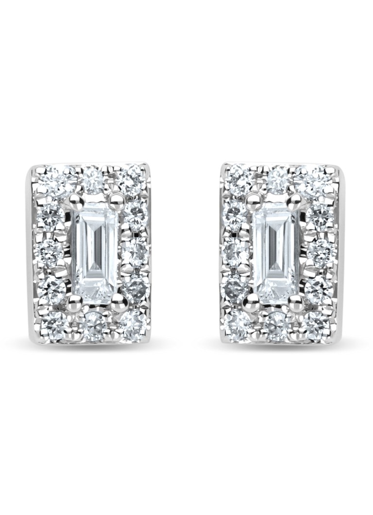 Diamond Point Dames Witgouden oorsieraden, 0.18 ct diamant, Petite Romance in de kleur Witgoud