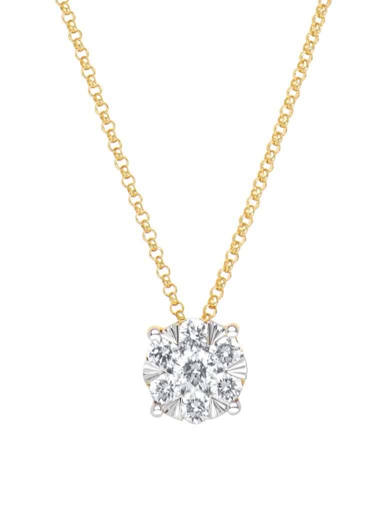 Diamond Point Dames Gouden collier, 0.46 ct diamant, Enchanted in de kleur Geelgoud