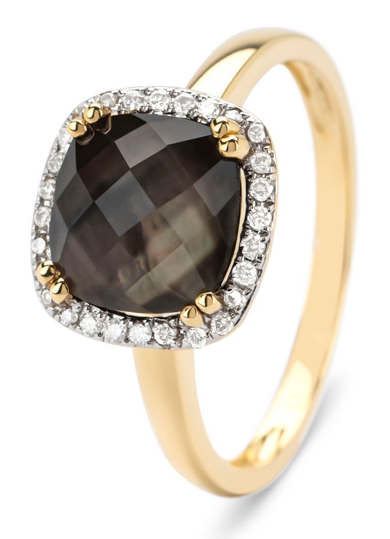 Diamond Point Dames Geelgouden ring, 2.08 ct kwarts, Fiësta in de kleur Geelgoud