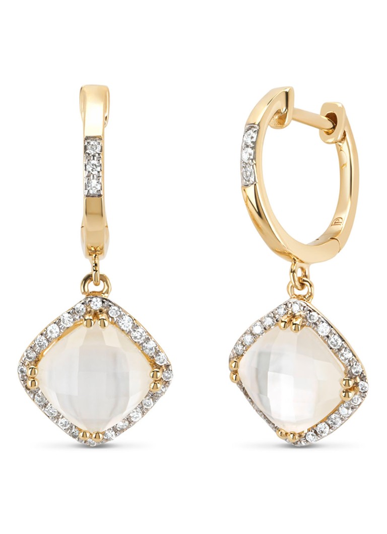 Diamond Point Dames Geelgouden oorsieraden, 2.79 ct kwarts, Fiësta in de kleur Geelgoud