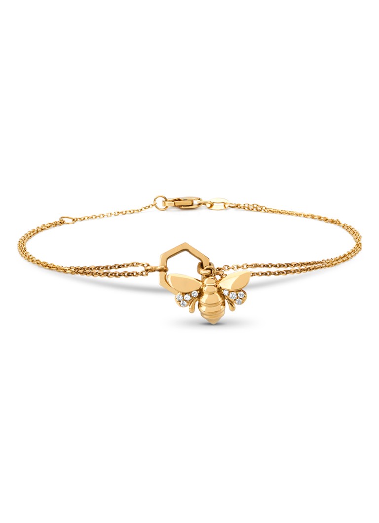 Diamond Point Dames Geelgouden armband, 0.03 ct diamant, Queen Bee in de kleur Geelgoud