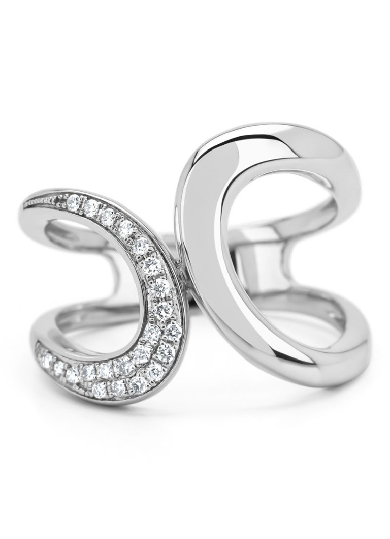 Diamond Point Dames Witgouden ring, 0.12 ct diamant, Like a star in de kleur Witgoud