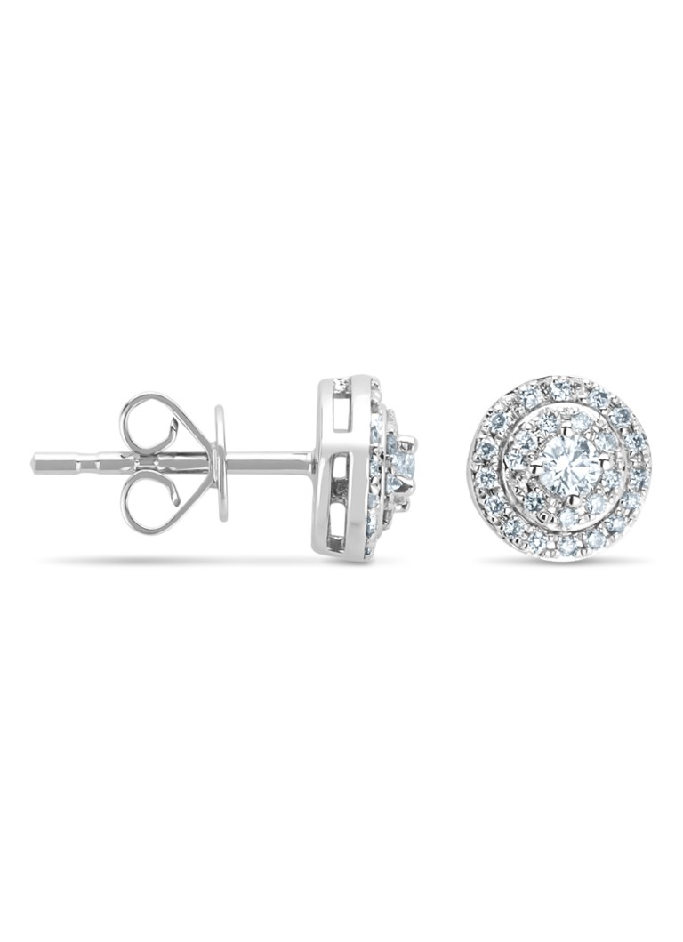Diamond Point Dames Witgouden oorsieraden, 0.28 ct diamant, Petite Romance in de kleur Witgoud