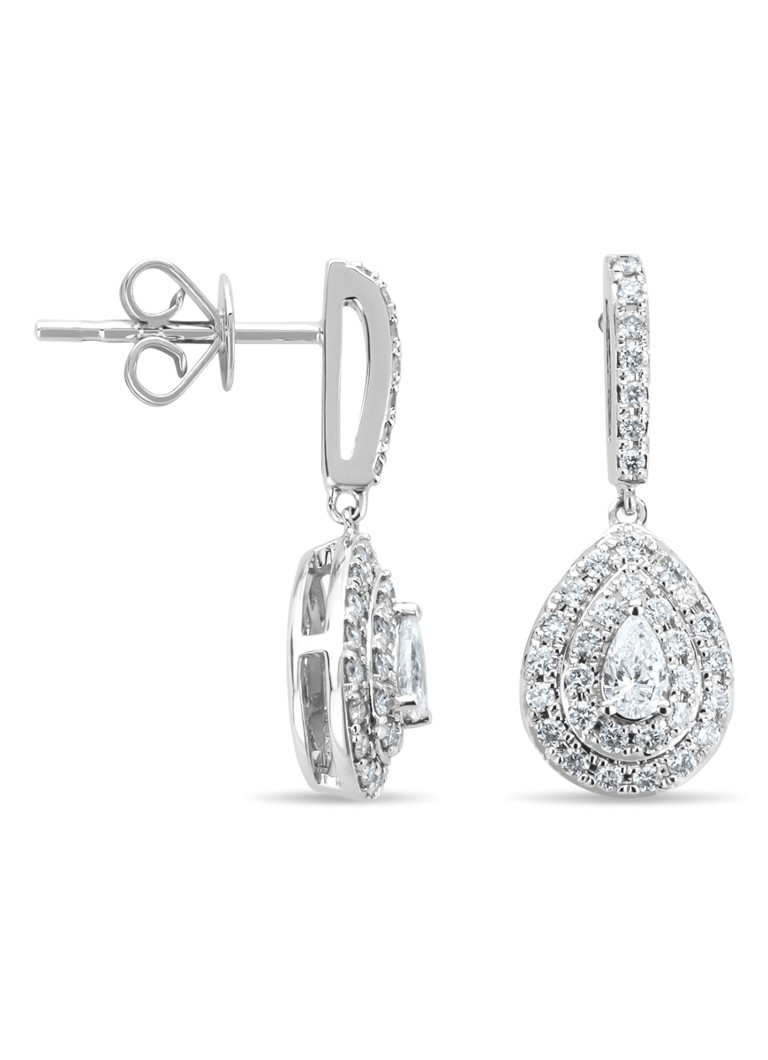 Diamond Point Dames Witgouden oorsieraden, 0.58 ct diamant, Petite Romance in de kleur Witgoud