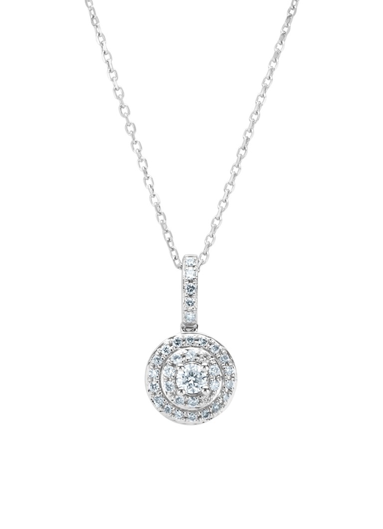 Diamond Point Dames Witgouden hanger, 0.19 ct diamant, Petite Romance in de kleur Witgoud