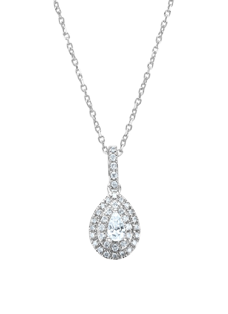 Diamond Point Dames Witgouden hanger, 0.22 ct diamant, Petite Romance in de kleur Witgoud