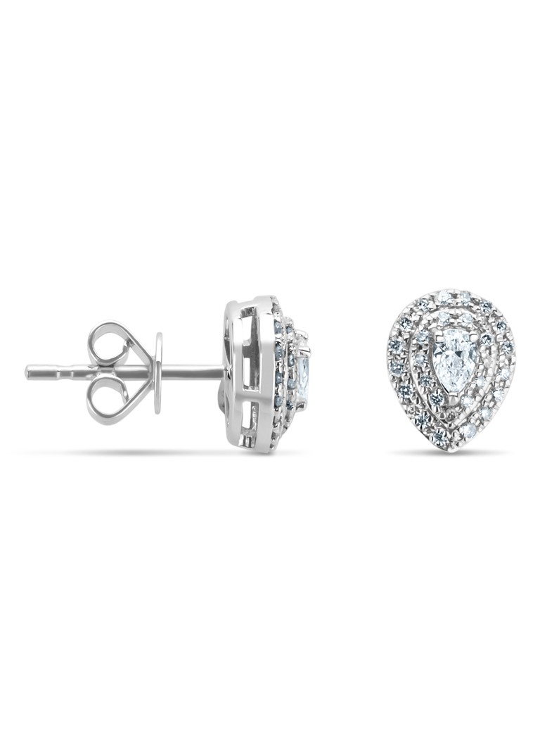 Diamond Point Dames Witgouden oorsieraden, 0.36 ct diamant, Petite Romance in de kleur Witgoud