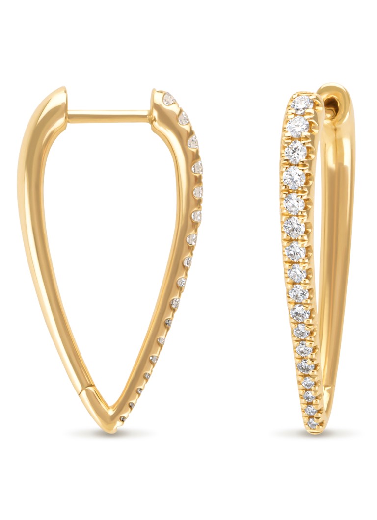 Diamond Point Dames Geelgouden oorsieraden, 0.40 ct diamant, Gallery in de kleur Geelgoud