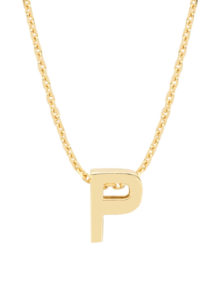 Diamond Point Dames Geelgouden hanger P, Alphabet in de kleur Geelgoud