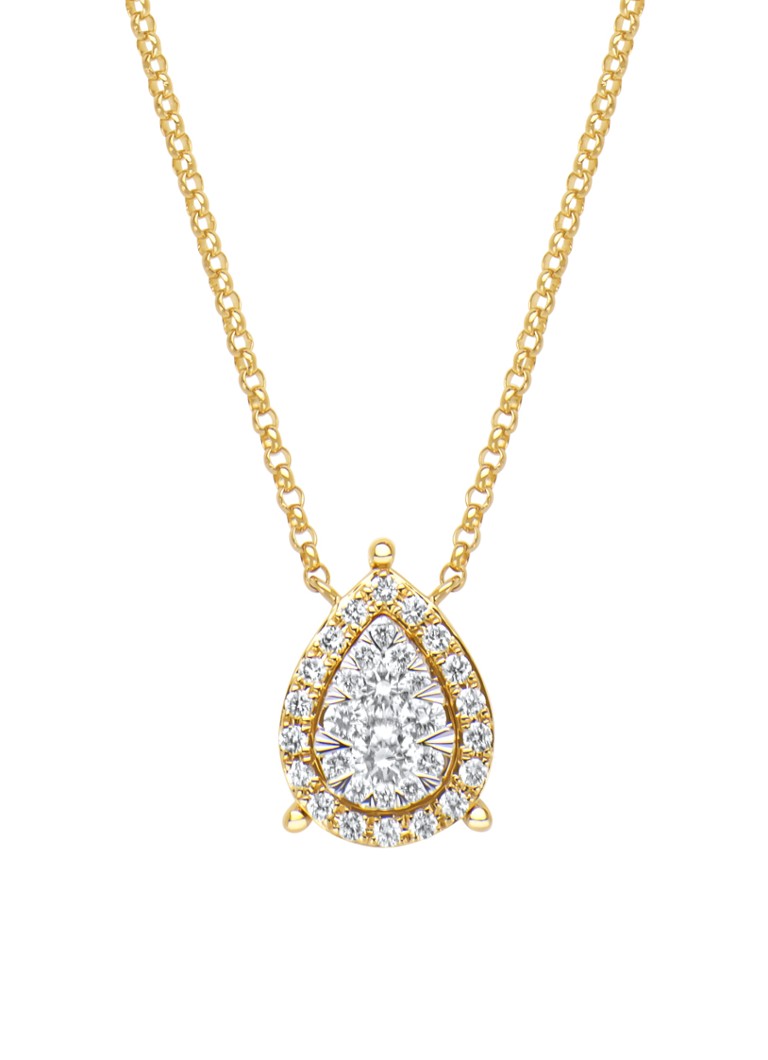 Diamond Point Dames Gouden collier, 0.27 ct diamant, Enchanted in de kleur Geelgoud