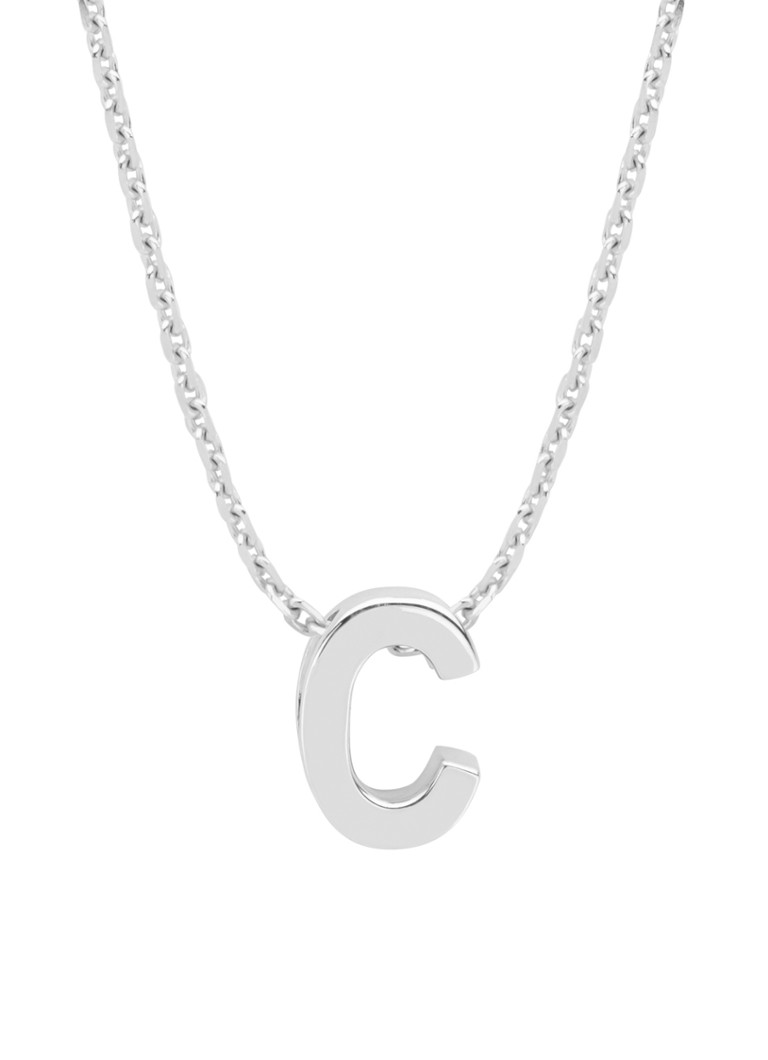 Diamond Point Dames Witgouden hanger C, Alphabet in de kleur Witgoud