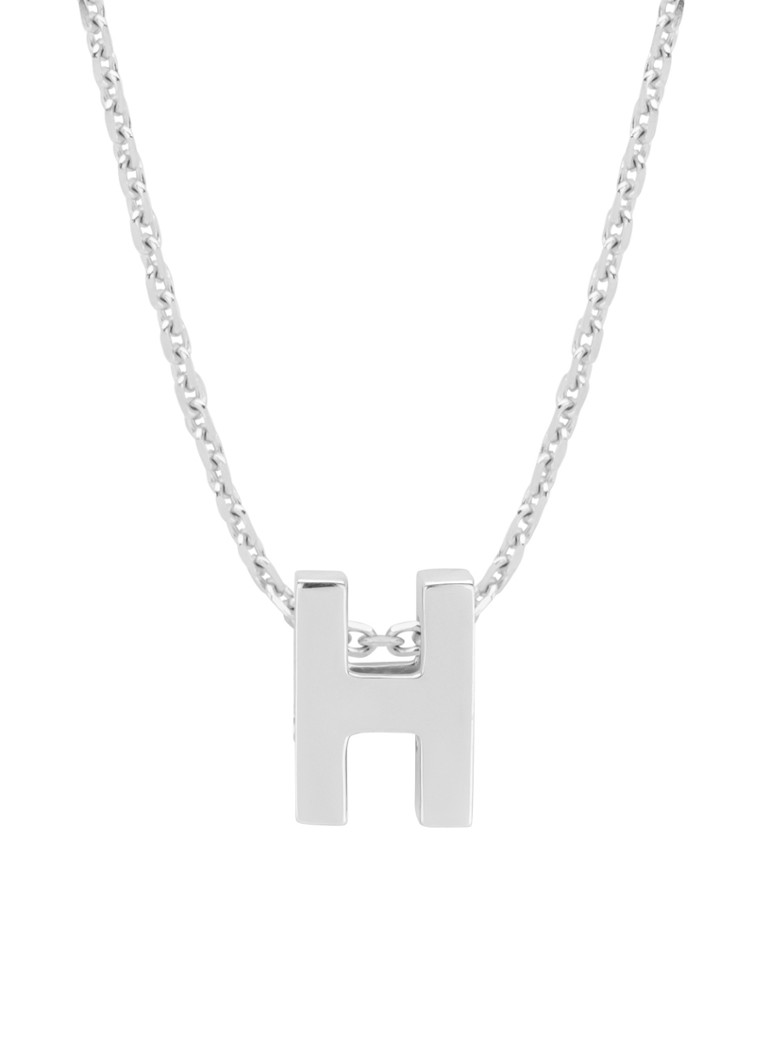 Diamond Point Dames Witgouden hanger H, Alphabet in de kleur Witgoud