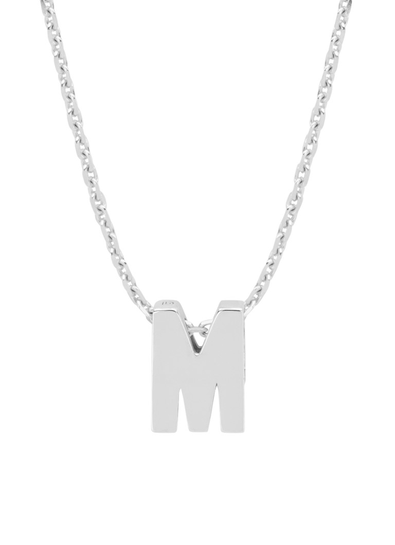 Diamond Point Dames Witgouden hanger M, Alphabet in de kleur Witgoud