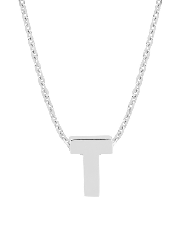 Diamond Point Dames Witgouden hanger T, Alphabet in de kleur Witgoud