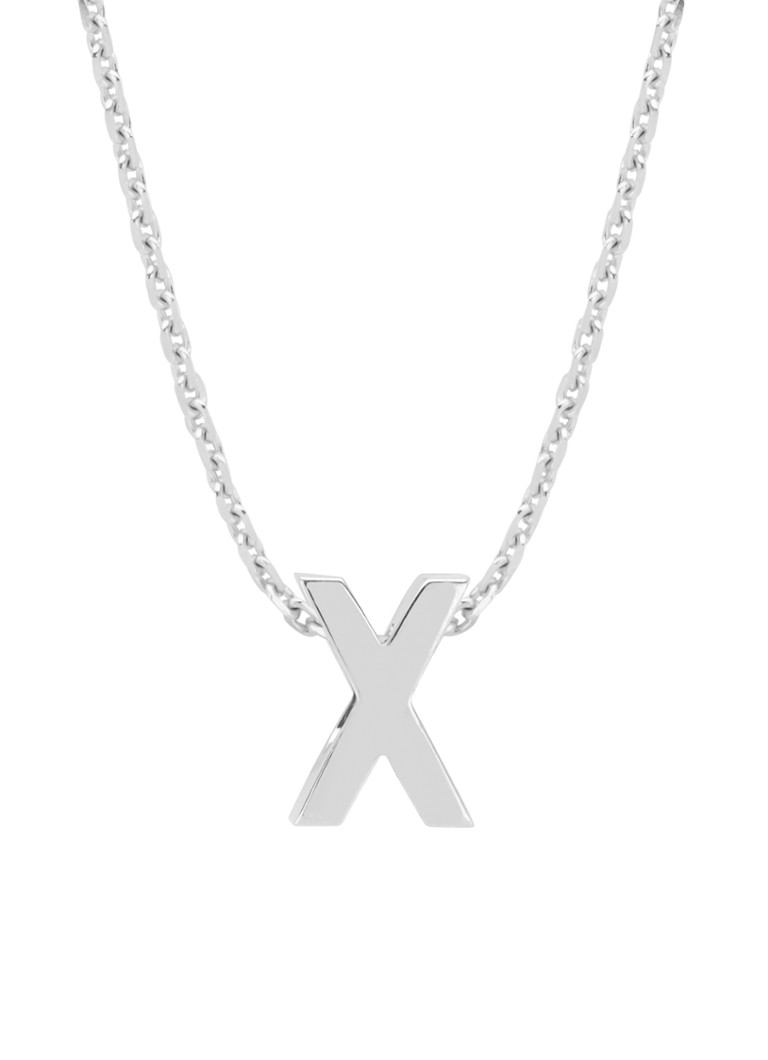Diamond Point Dames Witgouden hanger X, Alphabet in de kleur Witgoud