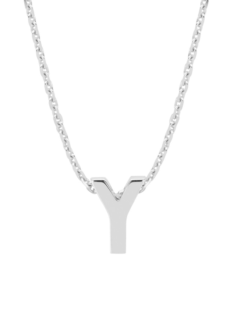Diamond Point Dames Witgouden hanger Y, Alphabet in de kleur Witgoud