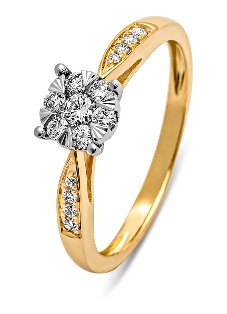 Diamond Point Dames Gouden ring, 0.29 ct diamant, Enchanted in de kleur Geelgoud