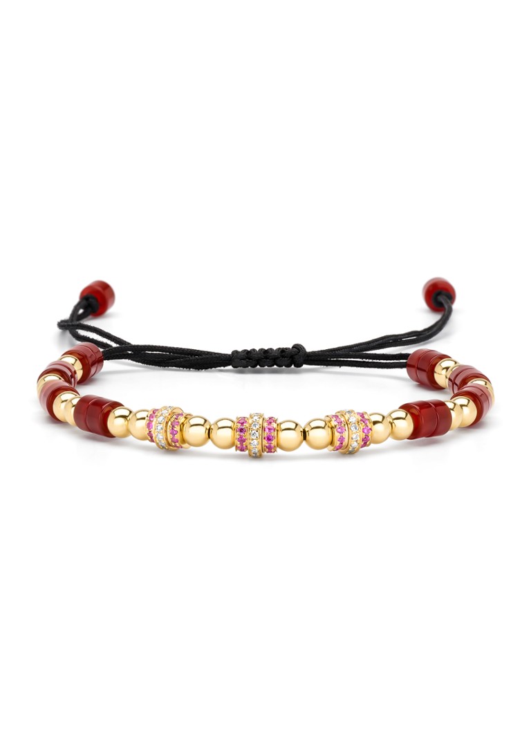 Diamond Point Dames Geelgouden armband, 10.62 ct agaat, Ensemble in de kleur Geelgoud